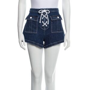 Solid & Striped Women's Lace-Up Blue Denim Shorts - 28